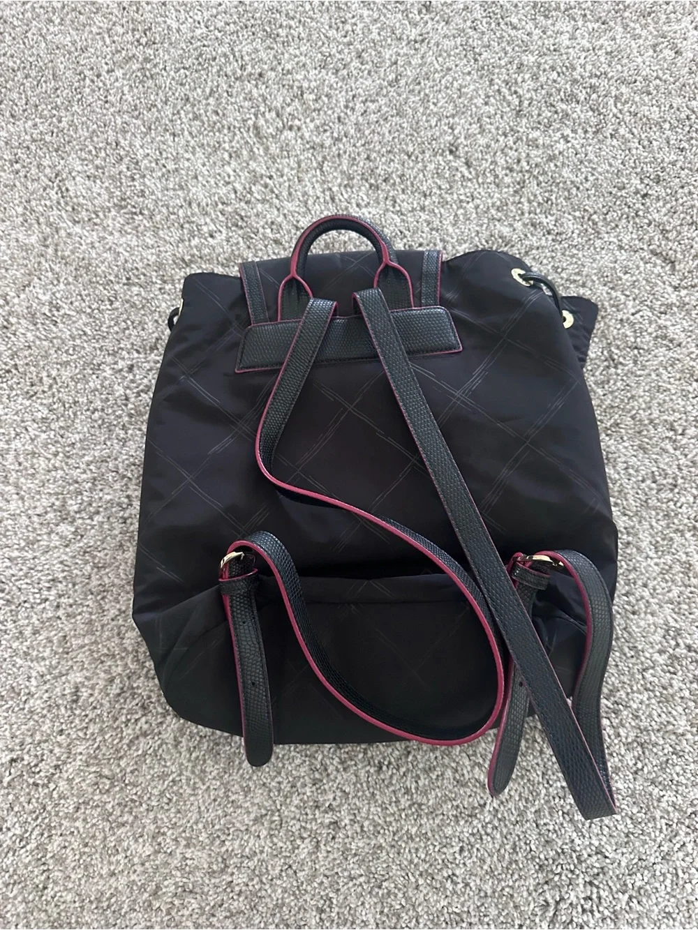 Vera Bradley Black Backpack Red Trim Travel School Bag